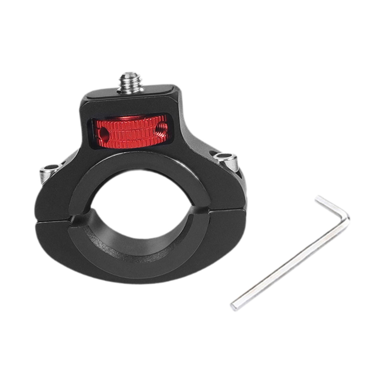 Magideal - Soporte De Montaje En Manillar De Cámara, Adaptador De Cámara Fuerte Con Rosca De 1/4 Para Cámaras Panorámicas De Motocicleta, Cámara De Acción Negro Y Rojo