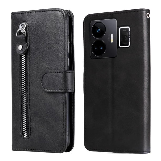 Funda con Cremallera para Realme GT Neo 5, Carcasa Cartera de Cuero PU con Soporte y Tarjetero