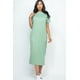 thumbnail image 1 of Saronite Vestido Largo Básico de Manga Corta, Color Verde Bahía (para Mujer), 1 of 5