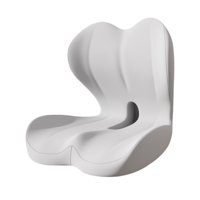 Ioensy - Cojín Ergonómico Para Sentarse Con Respaldo Transpirable Y Espuma Viscoelástica, Color Gris Claro