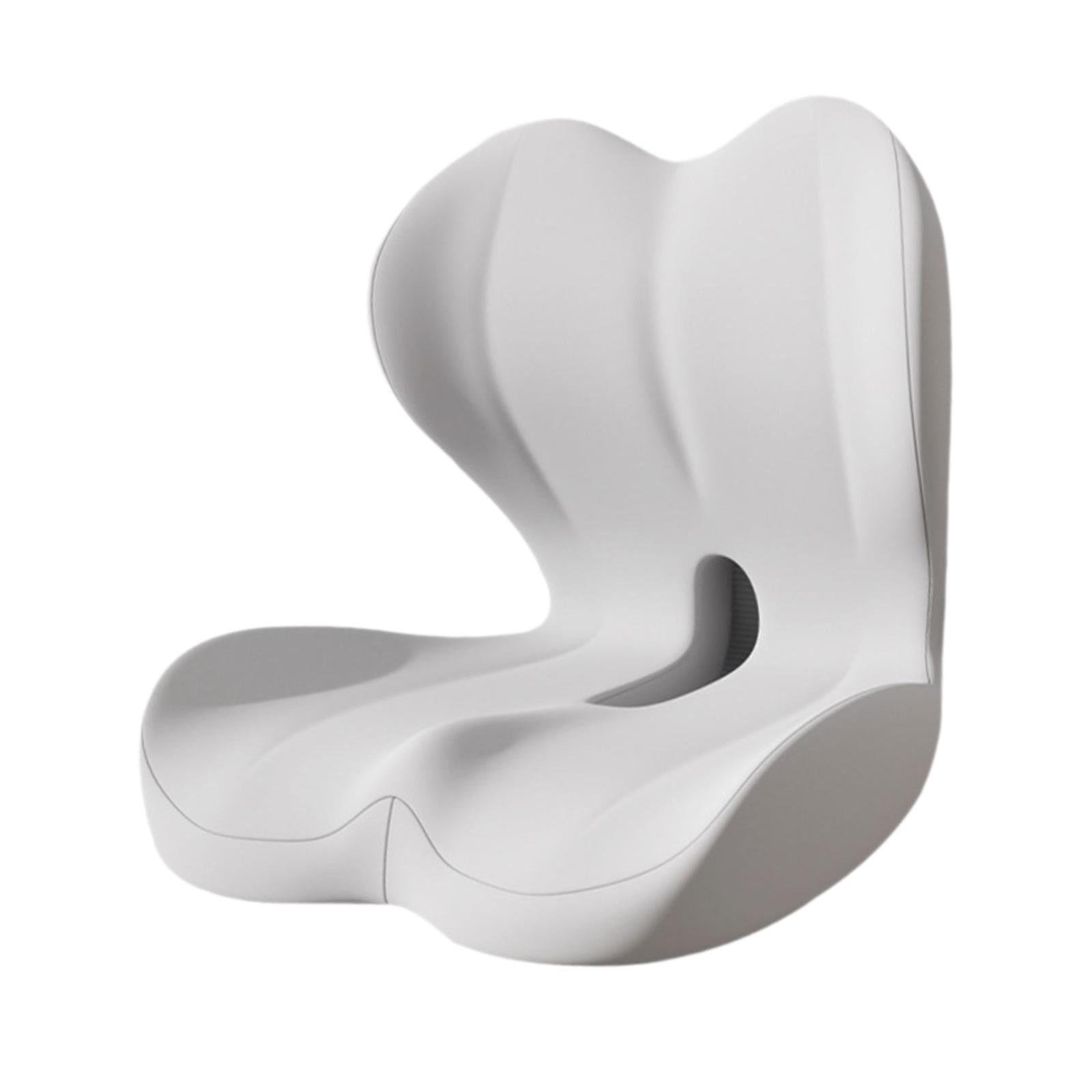 Ioensy - Cojín Ergonómico Para Sentarse Con Respaldo Transpirable Y Espuma Viscoelástica, Color Gris Claro