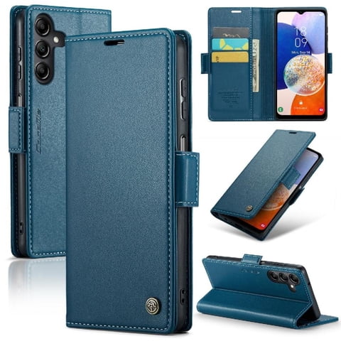 Caseme Tipo Cartera Samsung Galaxy A14 4G/5G Con Cierre Magnético, Rfid, Tarjetero, Soporte, Carga Inalámbrica