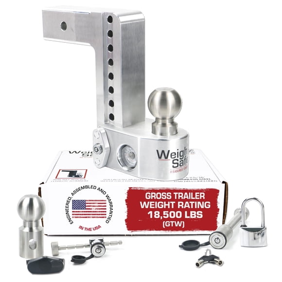 Enganche para remolque de aluminio ajustable Weigh Safe, 18.500 lb