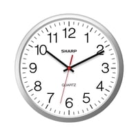 Reloj De Pared Sharp Silver De 35 Cm, Silencioso, No Hace Tictac, De Cuarzo