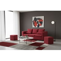 Fancy Hogar - Sofa Princess 3 Cuerpos 2 Puff Felpa