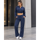 thumbnail image 1 of Conjunto Deportivo Mujer Chaqueta Crop Cierre Y Pantalón Palazzo, 1 of 5