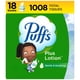 thumbnail image 1 of Loción Facial Tissue Puffs Plus, 18 cubos, 56 pañuelos por caja, 1 of 7