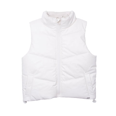 Pillin - Parka Niña Sin Mangas Eco Cuero Crudo