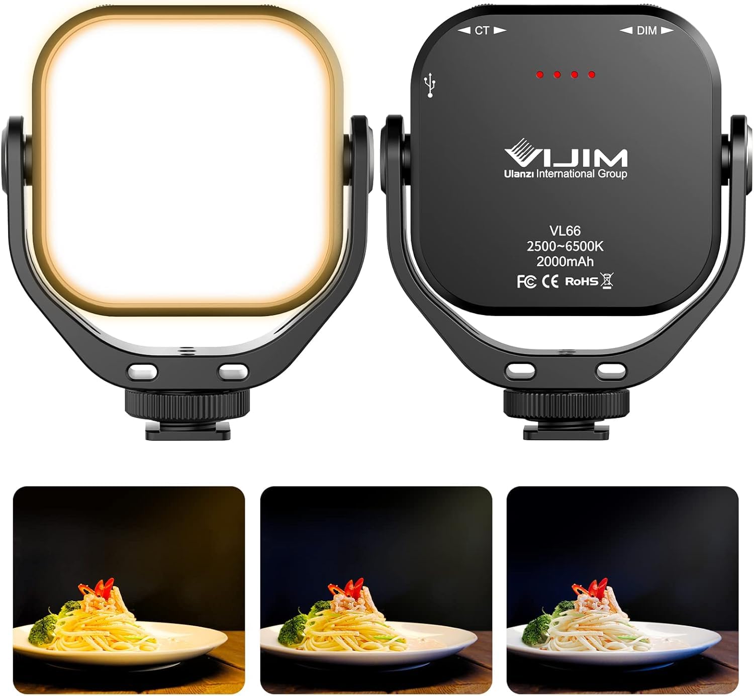 Lámpara Portátil De Vídeo Ulanzi Vl66 Bicolor 2500-6500K Cri95+