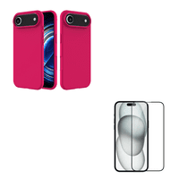Joigo - Carcasa Goma Lamina Vidrio Para Iphone 17 Air Fucsia