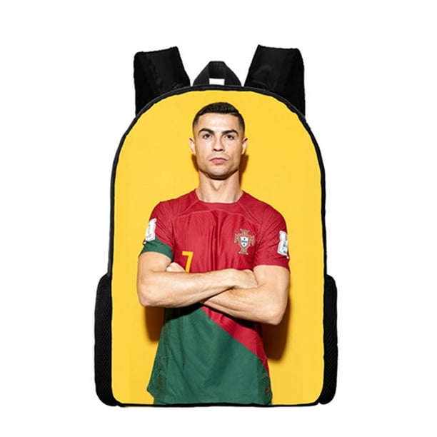 Ronaldo Wallpaper Cr7 Backpack Boys and Girls School Bag Children's School Bag Cartoon Children's Backpack Pen Bag Birthday Gift
