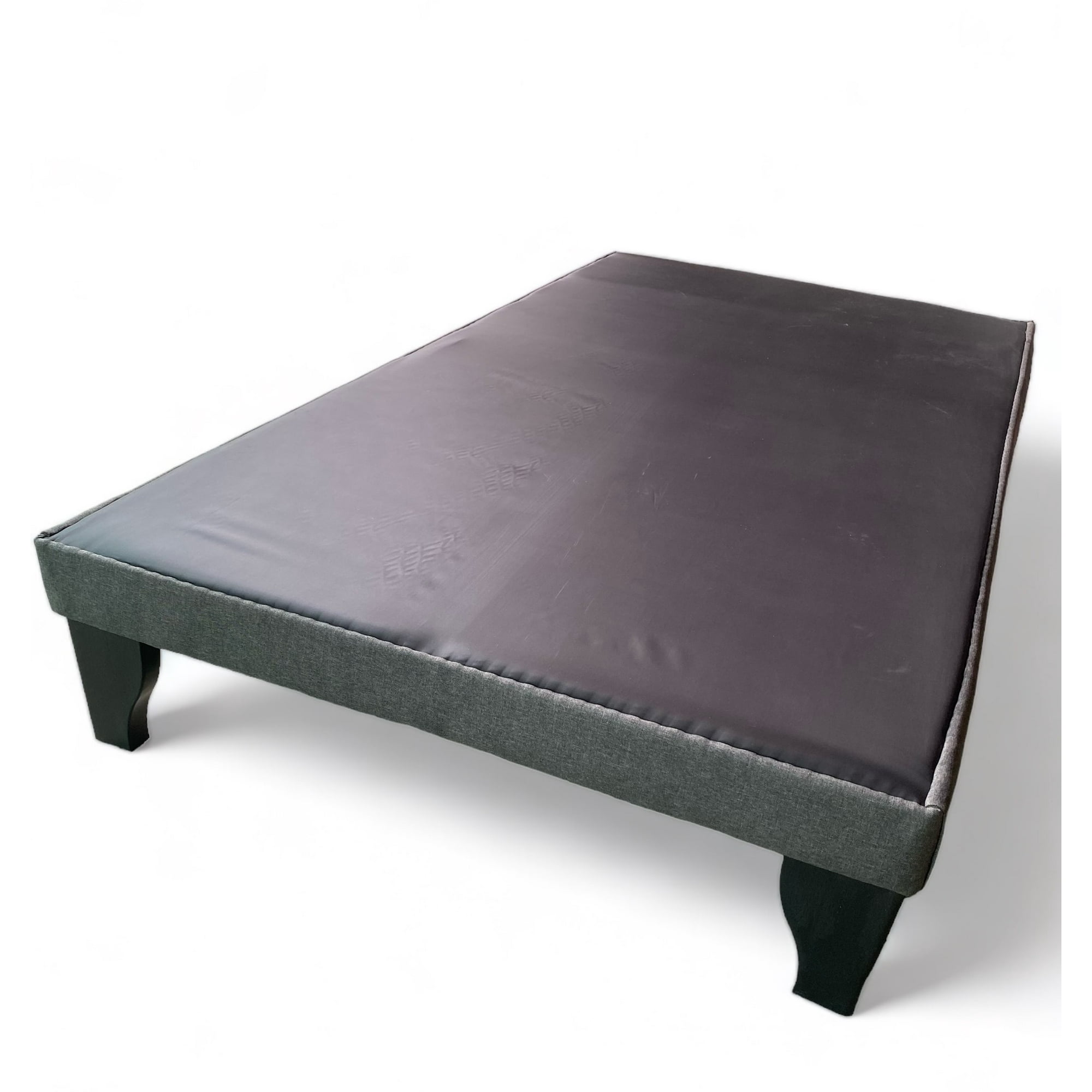 Muebles Barcelona - Base De Cama Europea 1 Plaza Tela Gris Oscuro