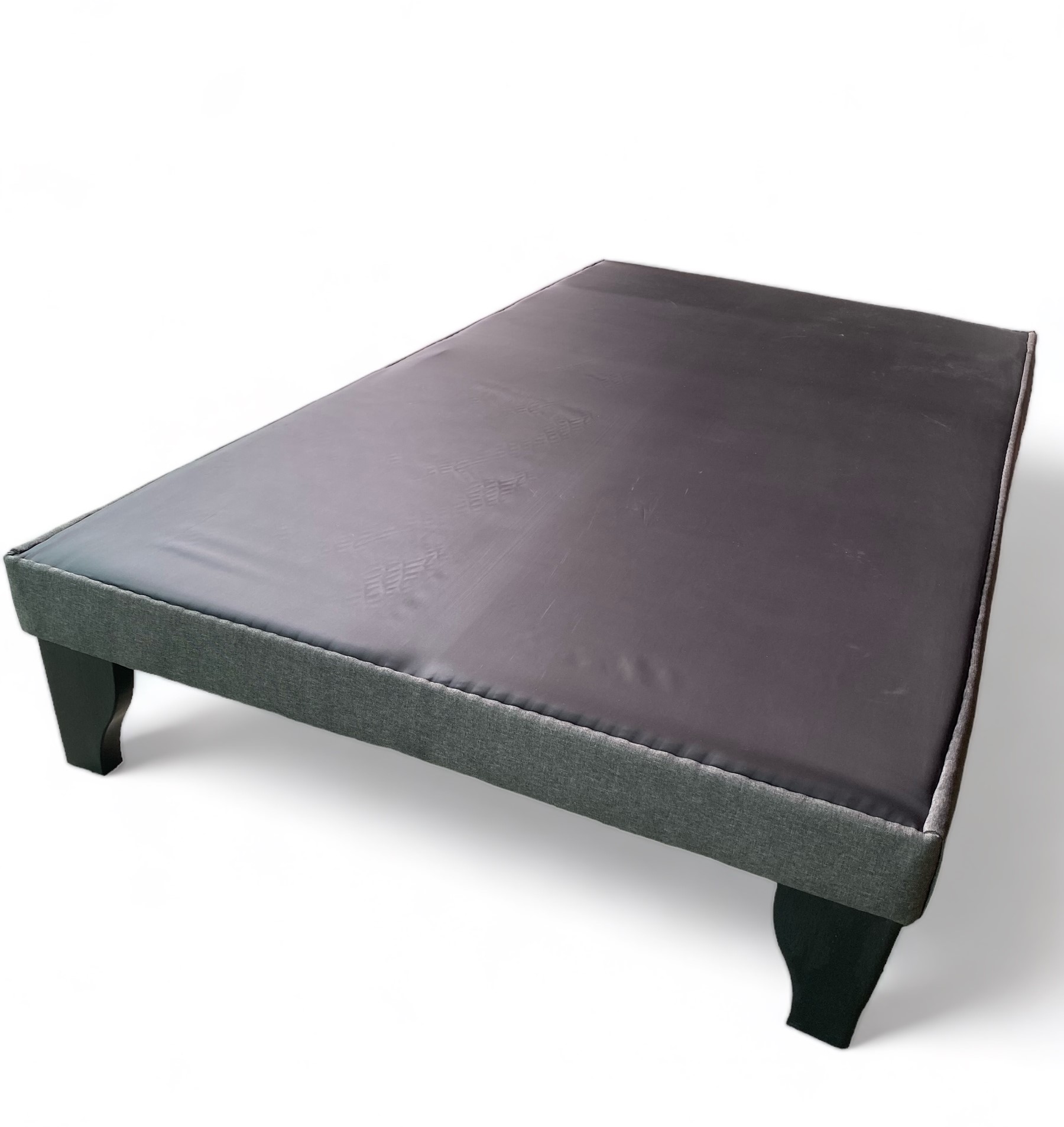 Muebles Barcelona - Base De Cama Europea 1 Plaza Tela Gris Oscuro