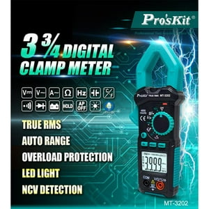Proskit - Prokits Mt-3202 Voltimetro Digital Tipo Tenaza 3-3/4