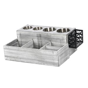 Ioensy - Soporte De Madera Para Secador De Pelo, Multifuncional, Ahorra Espacio.