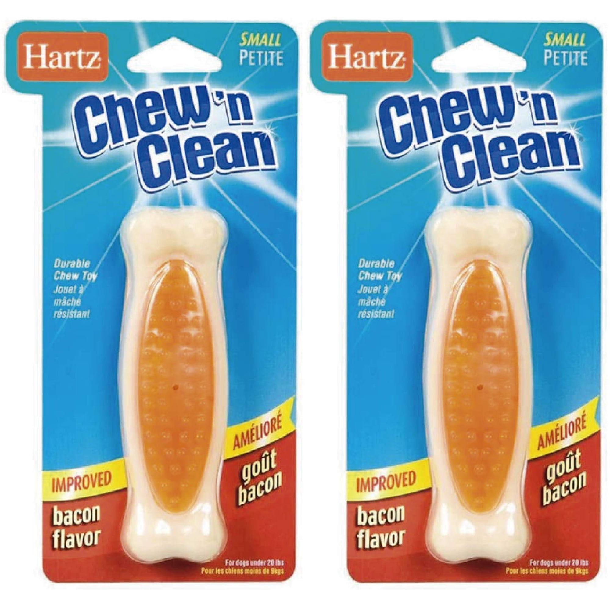 Juguete Para Perro Hartz Chew'n Clean Hueso Resistente Sabor Tocino 2 Piezas
