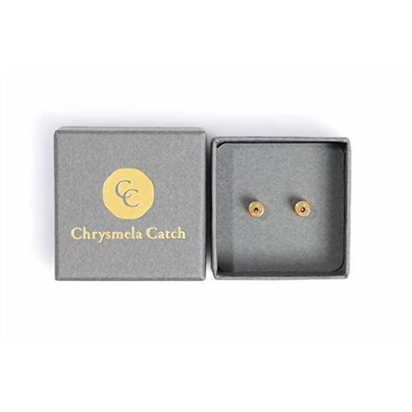 Tapones para pendientes Chrysmela de oro amarillo con cierre automático