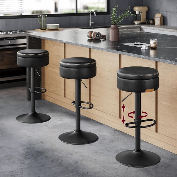 Set de 3 taburetes de bar VASAGLE EKHO, giratorios y ajustables