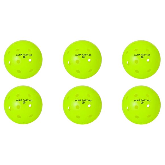 Bolas de neón Pickleball DURA FAST 40 para exteriores, paquete de 6