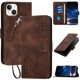 thumbnail image 1 of Funda Flip Premium Fibra de Carbono para iPhone 14 con Soporte y Cierre Marrón, 1 of 6