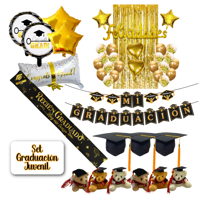 Genérico - Set Graduación Juvenil Globos Birretes Celebración