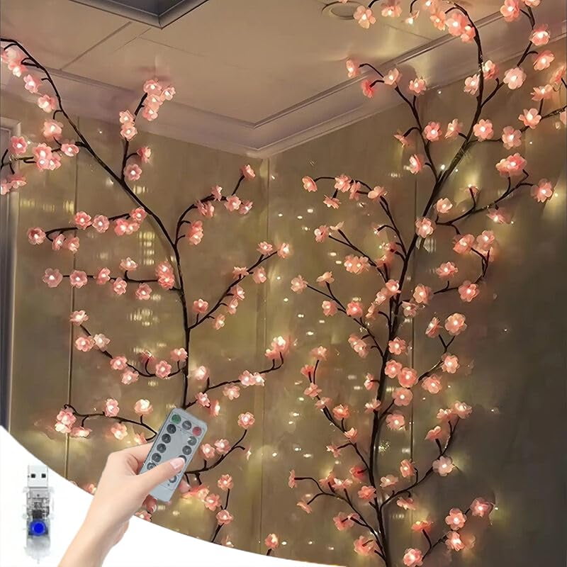 Genérico - Luces Led Para Ramas De Árboles, Flor De Cerezo, 1,2 M, Con Control Remoto De 48 Led