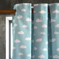 Masel - Cortina Lona Española 140 X 225 Nubes Turquesa