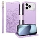 thumbnail image 1 of Funda Cartera para iPhone 17 Pro Perro Cachorro Grabado con Tarjetas Soporte Correa Morado, 1 of 6