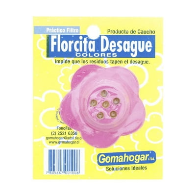 Florecita Desague Colores  Goma Hogar