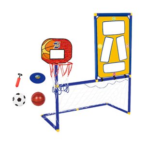 Ioensy - Portería De Fútbol, Soporte De Baloncesto, Estante De Disco Compacto 3 En 1 Para Niños Al Aire Libre