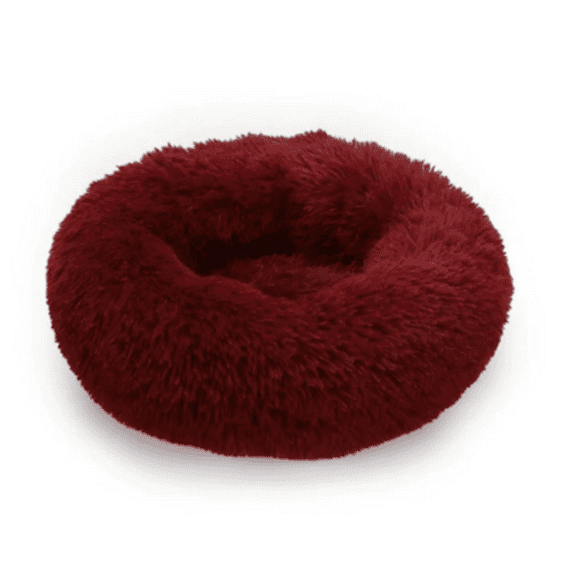 Donut Cama De Felpa Para Perro Rojo