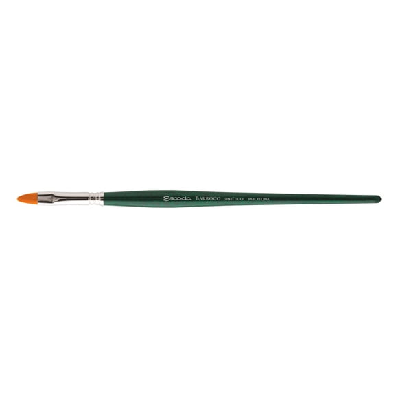 Escoda Barroco Serie 1512 Pincel de Acuarela y Acrílico para Artista, Filamento Sintético de Taklon Dorado, Forma Brillante, Tamaño 6