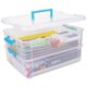 thumbnail image 1 of Contenedores de almacenamiento TERGOO de 2 capas, 7,6 L con tapas, azules, 1 of 6