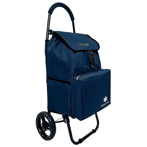 Carrito de Compras Plegable Carry All Sidney 55 Litros Bolso Cooler Carro Feria Azul