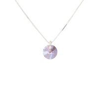 Joyas Montero - Collar Punto De Luz Plata Italiana 925 Y Cristal Genuino Light Rose