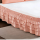 thumbnail image 2 of suxuMhao Faldón de Cama de 4 Capas, Faldón de Cama con Volantes Elástico Faldón de Cama Envolvente, Tamaño Queen 59 X 78+18 Pulgadas, Faldón de Cama Naranja Rosa Queen, Volante Antipolvo de Cama de, 2 of 3