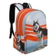 thumbnail image 2 of Husky Siberiano-theme Backpack, Campus style schoolbag Bookbag with Adjustable Shoulder Straps And Large Zip Compartment, Unisex Travel Bags.42x30x15cm, 2 of 6