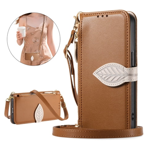 Funda Tipo Cartera Foxdock Para Samsung Galaxy S26 Ultra Con Ranuras Para Tarjetas, Soporte Y Cremallera - Pulsera Larga Marrón