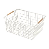 Bothyi - Cesta De Almacenamiento De Hierro Multiusos Para Armarios, Hogar, Dormitorio, Color Blanco, 36 X 25 X 16 Cm.