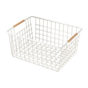 Bothyi - Cesta De Almacenamiento De Hierro Multiusos Para Armarios, Hogar, Dormitorio, Color Blanco, 36 X 25 X 16 Cm.