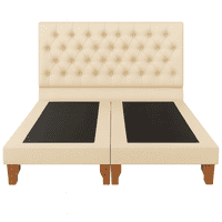 Ethan Desing - Cama 2 Plazas Modelo Capitoné Beige
