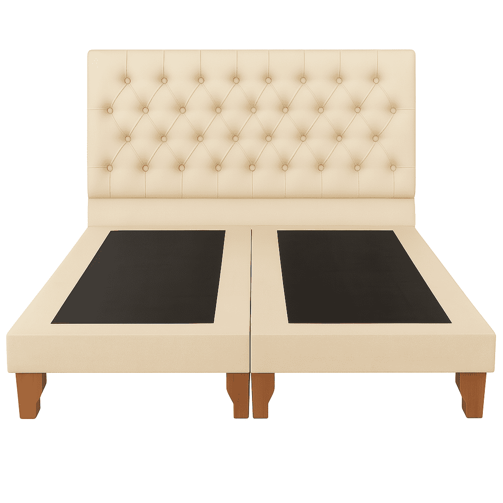 Ethan Desing - Cama 2 Plazas Modelo Capitoné Beige