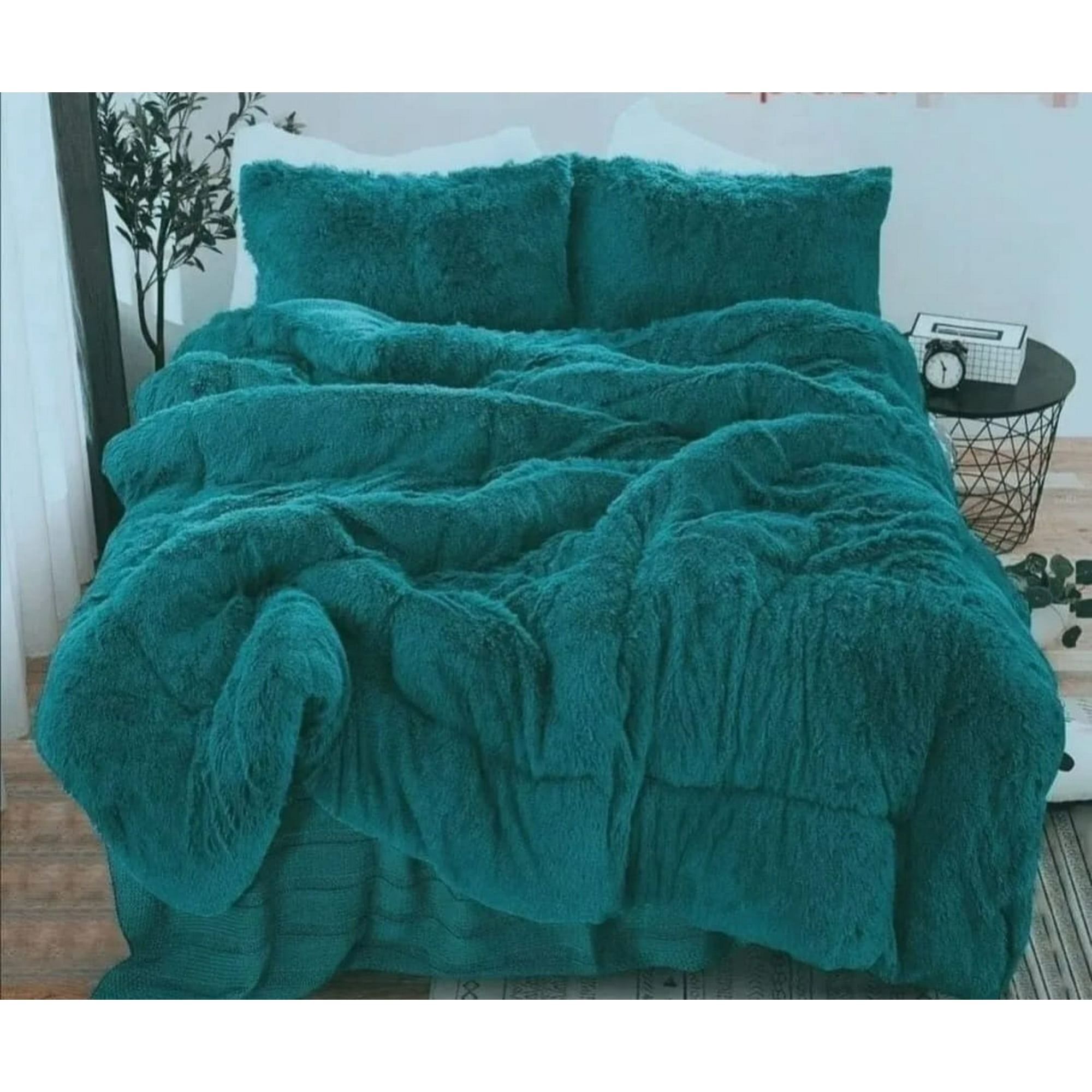 Aladdins Shop - Cobertor De Invierno Peludo Con Chiporro 1,5 Plaza Color Turquesa