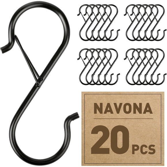 Ganchos S Navona 20 Unid 3.5 Acero Pesado con Traba