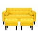 thumbnail image 1 of Sofa Retro 3c + 2 Pouf Felpa 00 Amarillo, 1 of 6