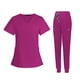 thumbnail image 3 of Conjunto Médico Femenino Enfermera Con Escote En V Lavable A Máquina Traje De Manga Corta M Rose Red, 3 of 3