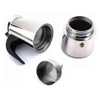 Tecnofonia - Cafetera Italiana Espresso 9 Tazas Acero Inoxidable Plateado