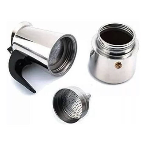 Tecnofonia - Cafetera Italiana Espresso 9 Tazas Acero Inoxidable Plateado