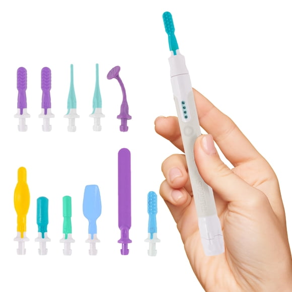 Herramienta de terapia sensorial oral Sensi de TalkTools con puntas de mandíbula Soft Sensi (gris, juego de 12 puntas, gris)