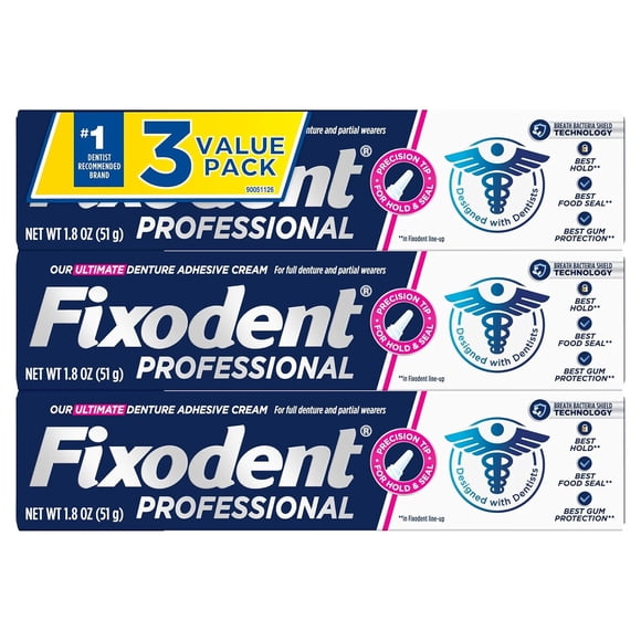 Crema Adhesiva para Dentaduras Fixodent Professional 3x51 g Fijación Fuerte